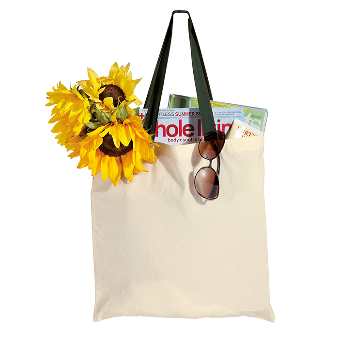Calico Cotton Canvas Grocery Shopping Tote Bag